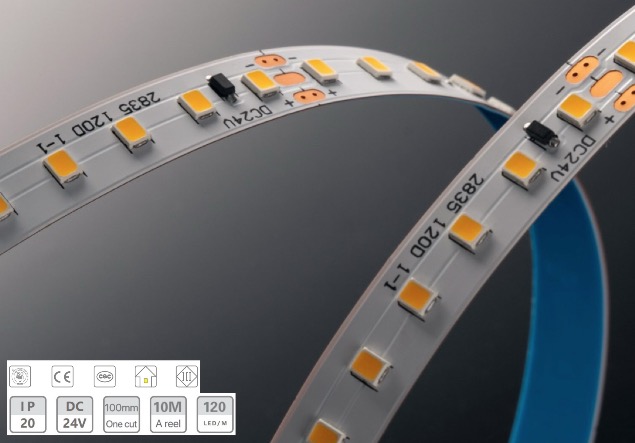 24V-8mm-10m Ingen tryk Drop Light Strip